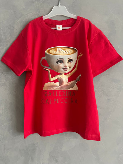 Dětské tričko s krátkým rukávem Ballerina Cappuccina červené