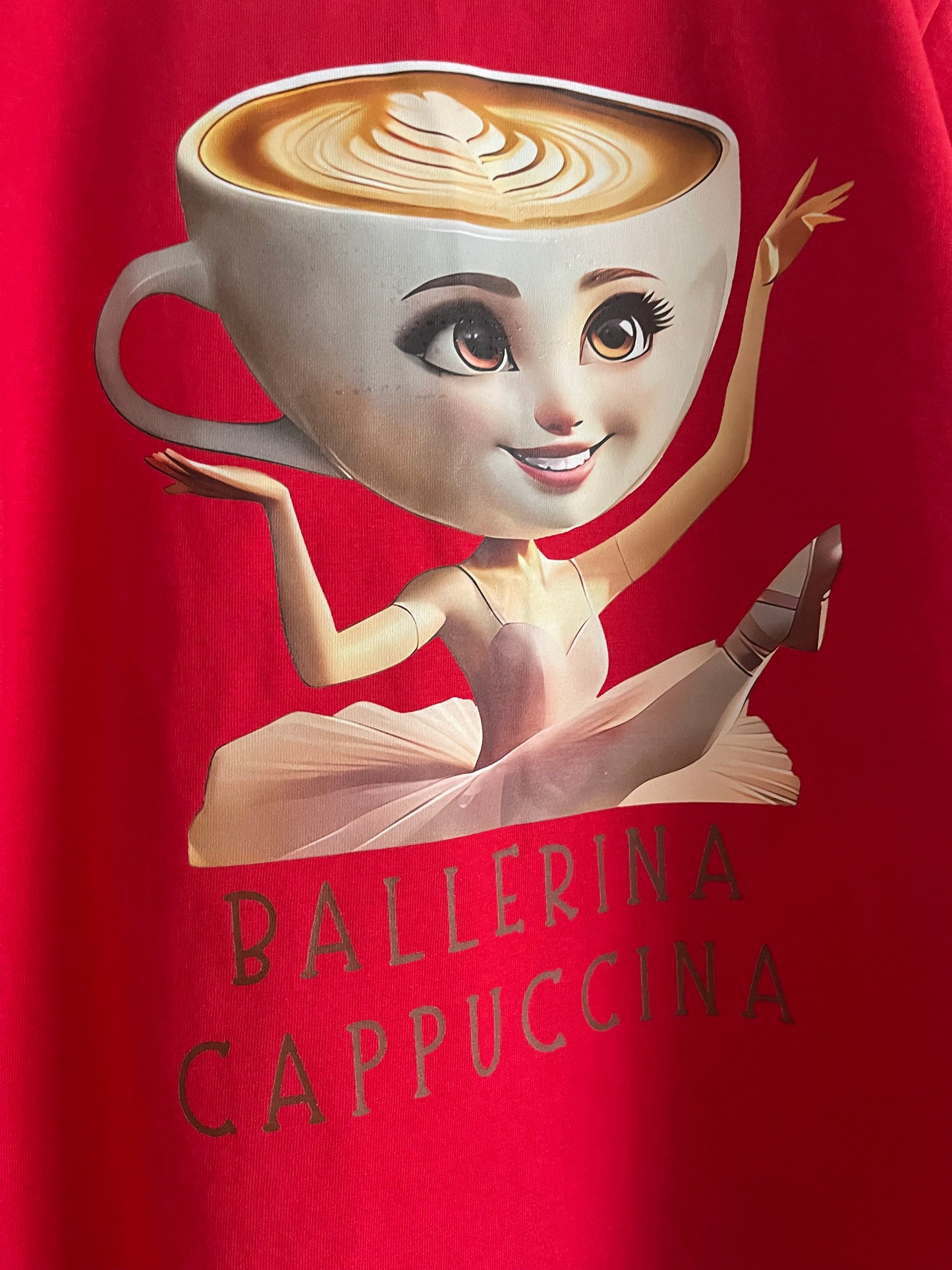 Dětské tričko s krátkým rukávem Ballerina Cappuccina červené