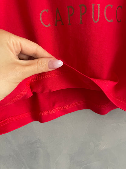 Dětské tričko s krátkým rukávem Ballerina Cappuccina červené