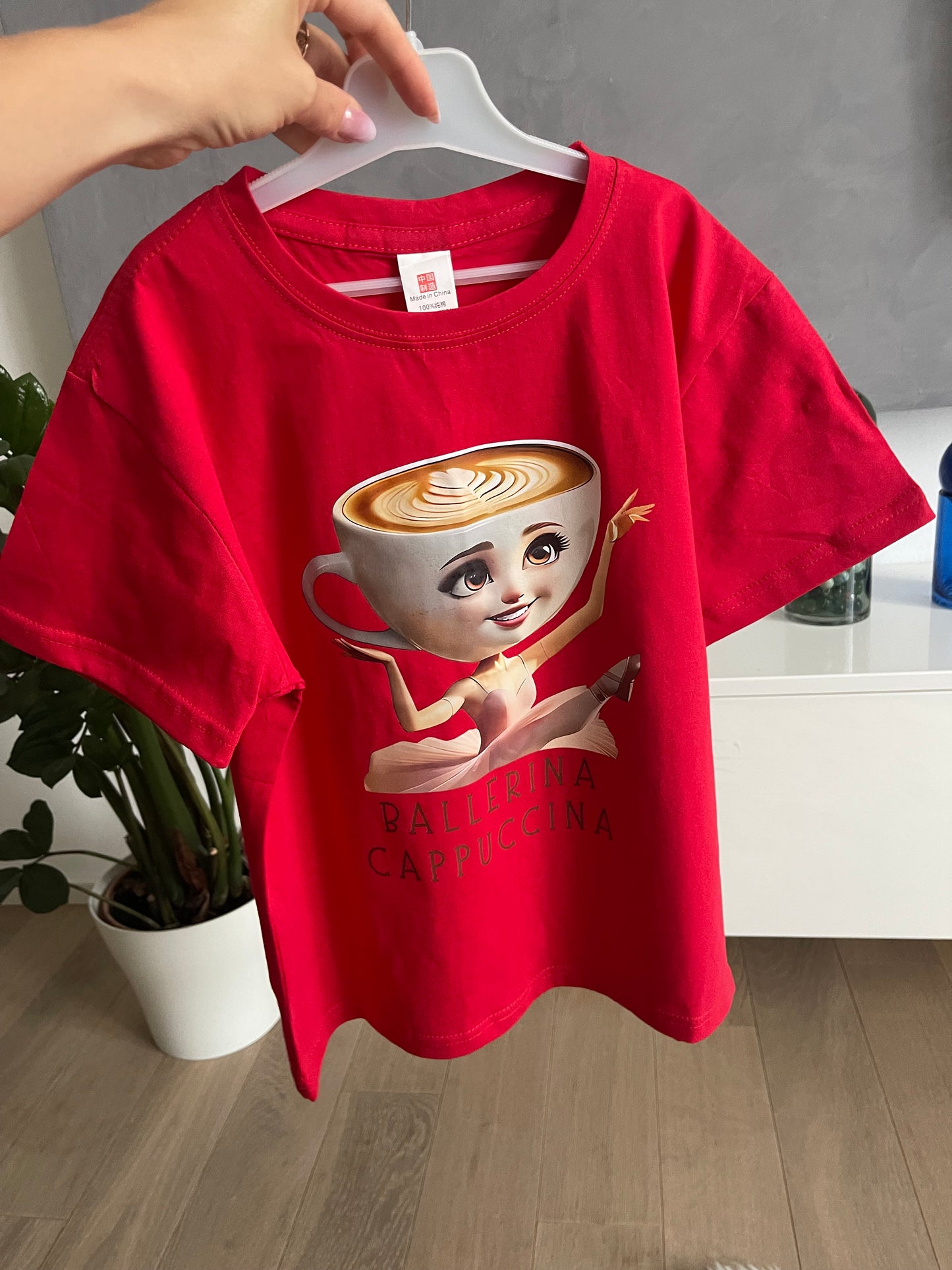 Dětské tričko s krátkým rukávem Ballerina Cappuccina červené