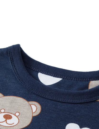 UNISEX dvoudílné dlouhé pyžamo MEDVÍDEK modré