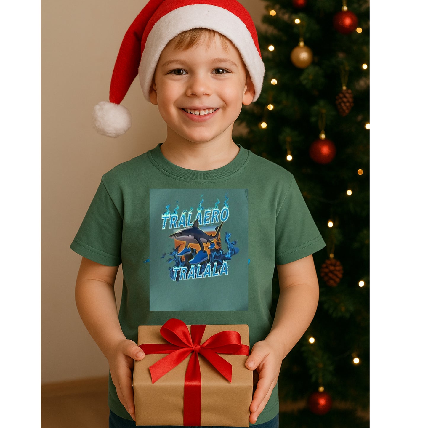 Dětské tričko TRALALERO TRALALA – žralok zelené
