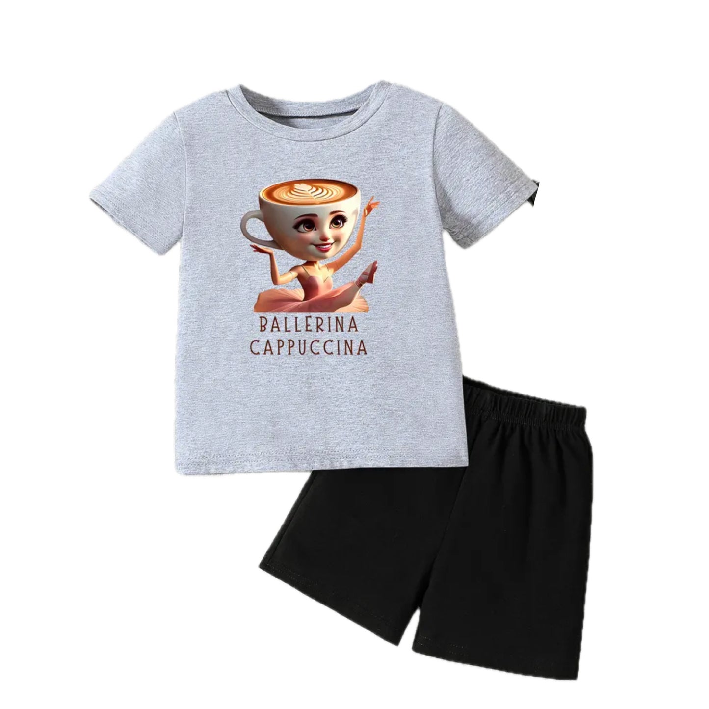 Pyžamo krátký rukáv Ballerina Cappuccina šedá