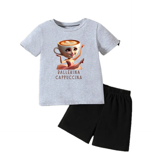 Pyžamo krátký rukáv Ballerina Cappuccina šedá