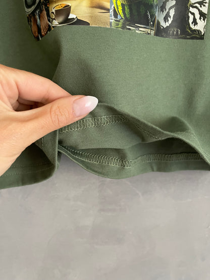 Dětské tričko s krátkým rukávem BRAINROT khaki