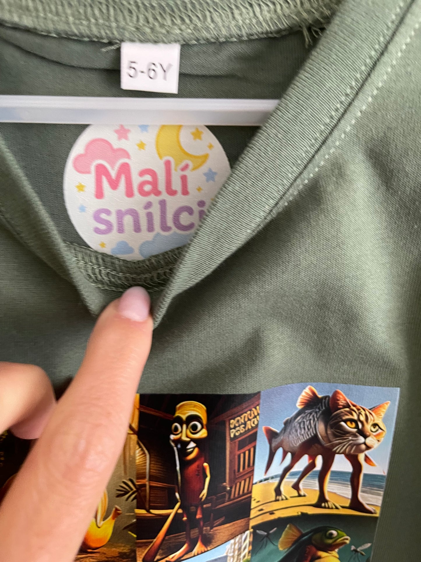 Dětské tričko s krátkým rukávem BRAINROT khaki