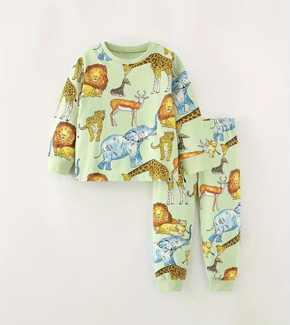 UNISEX dvoudílné dlouhé pyžamo ZOO