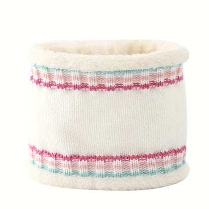 Bílá sada 3 ks –  pletená čepice s kresleným jednorožcem 🦄