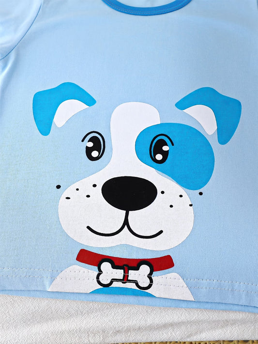 🐶 Dětské bavlněné pyžámko Pejsek – modré 💙