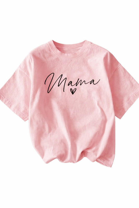 Tričko s krátkým rukávem MAMA Valentýnská edice RŮŽOVÁ