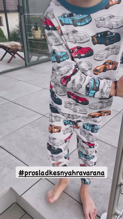 Chlapecké pyžamo AUTA světle šedá