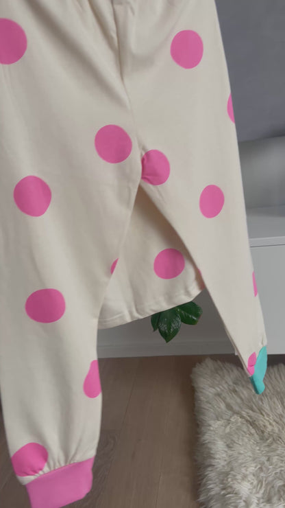 Dívčí dvoudílné dlouhé pyžamo JEDNOROŽEC puntík